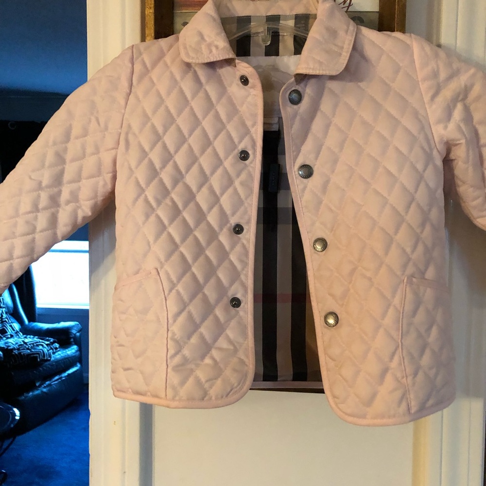 Classic Burberry Toddler Quilted Coat Lt Pink 18M
